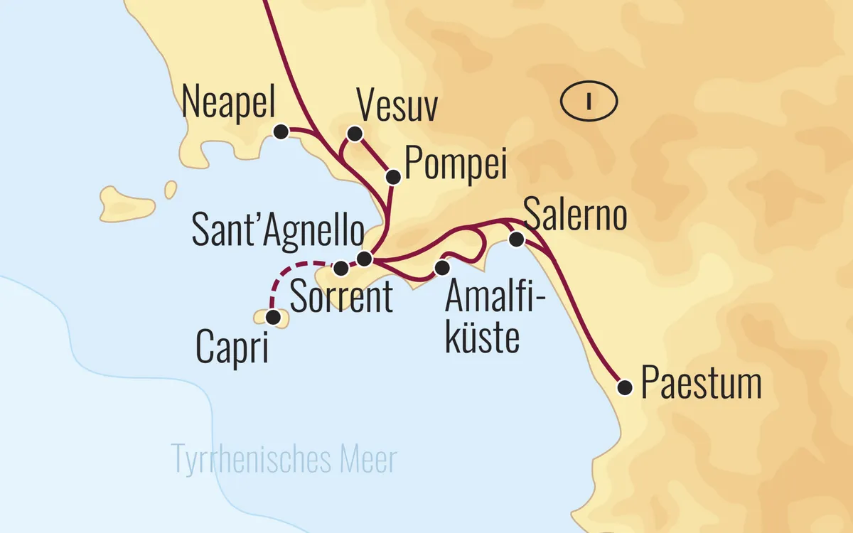 Malerische Amalfiküste & Golf von Neapel