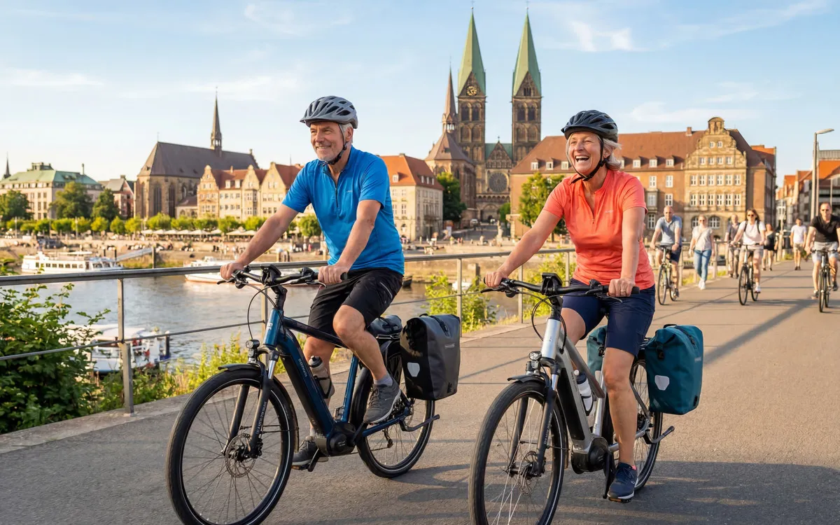 Radfahrer während der Bremen Sternradtour Deluxe Reise